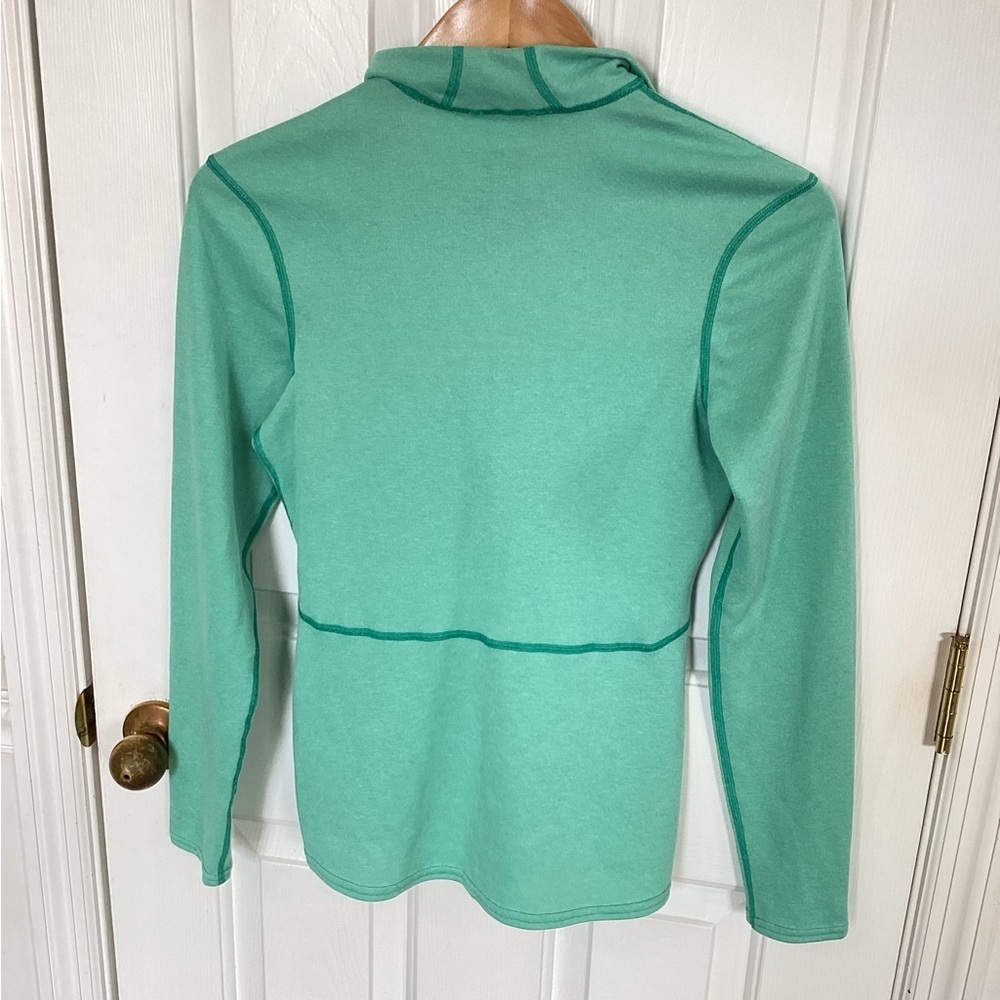Patagonia XS Women’s Mock neck 1/4 Zip Sweatshirt Green Layers Lightweight - Picture 2 of 6